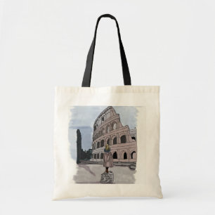 Bolsa Tote Garota em frente a Colosseum.