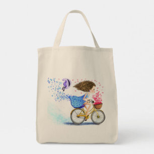 Bolsa Tote Garota Feliz Em Uma Bicicleta - Amor Romântico
