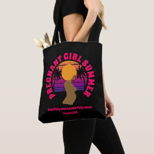 Bolsa Tote Garota grávida, verão, mãe cristã personalizada