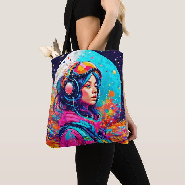 Bolsa Tote Garota Lunar Colorida (Close Up)