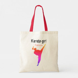 Bolsa Tote Garota moderna e bonita de caratê Silhouette Marti