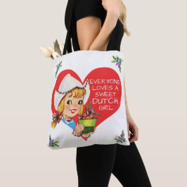 Bolsa Tote Garota Neerlandesa Doce Tulips Meisje & Heart
