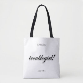 Bolsa Tote garota problema! em preto no branco