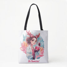 Garota Química Festiva Aquarela Arte Científica