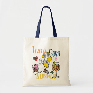 Bolsa Tote Garota Retro Itália Verão Costa Amalfitana Limão