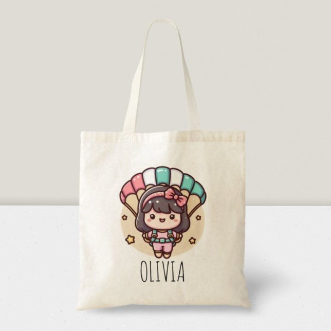 Bolsa Tote Garota Saltadora do Céu Fofa (Criador carregado)