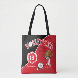 Bolsa Tote Garota Vermelha de Voleibol