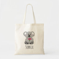 Garotas Cute Koala Bear e Flores e Nome Infantil