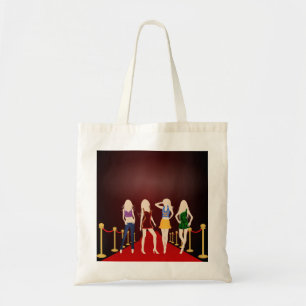 Bolsa Tote Garotas de Moda Vermelha Escura nas Sacolas de Tot