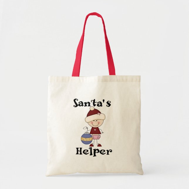 Bolsa Tote Garotas Papais noeis Helper T-shirts e presentes (Frente)