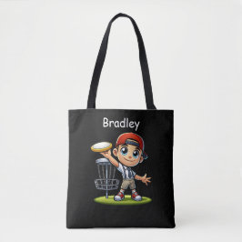 Bolsa Tote Garotinho Bonito Jogando Golfe De Disco Personaliz
