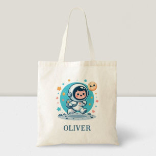 Bolsa Tote Garoto Astronauta Fofo na Lua