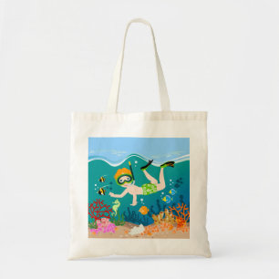 Bolsa Tote Garoto que ronca sob o mar
