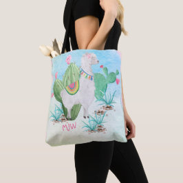 Bolsa Tote Garotos Personalizados da Cena de Aquarela de Llam