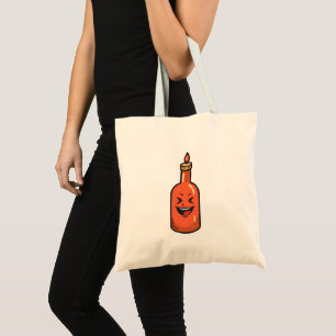 Bolsa Tote Garrafa de Molho Picante de Desenho Animado Fofo M