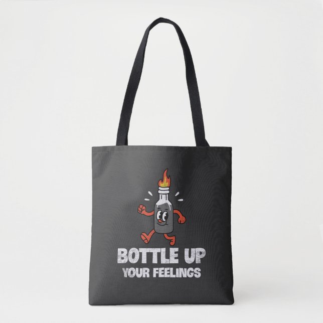 Bolsa Tote Garrafa Para Cima Dos Sentimentos (Frente)