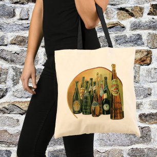 Bolsa Tote Garrafas de Cerveja Importada Antiga, Álcool, Bebi