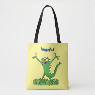 Bolsa Tote Garrard animado de iguana animado e verde
