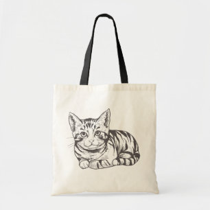 Bolsa Tote Gata Angorá Fofa Doida por Gatos Mãe de Gatinho