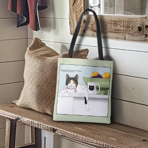 Bolsa Tote Gata Calico Atitude Cozinha de Gatos