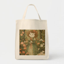 Gata - Senhora Vitoriana de Gatos com Rosas