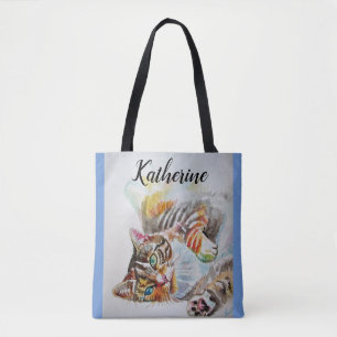 Bolsa Tote Gatinhas Bonitas De Gato Jogando Bolinho De Brinqu