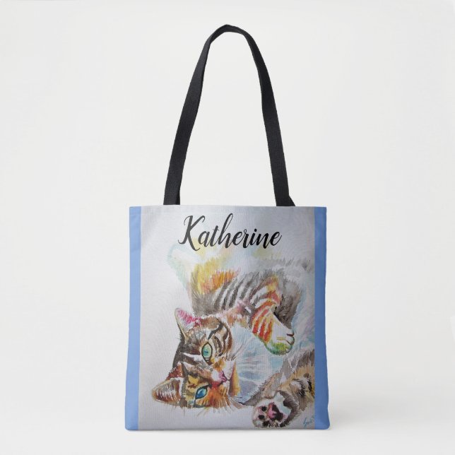 Bolsa Tote Gatinhas Bonitas De Gato Jogando Bolinho De Brinqu (Frente)
