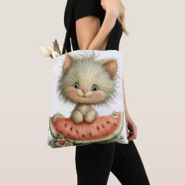 BOLSA TOTE GATINHO ADORÁVEL E EXCÊNTRICO COM TEMA DE VERÃO