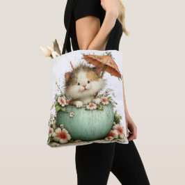 BOLSA TOTE GATINHO ADORÁVEL E EXCÊNTRICO COM TEMA DE VERÃO