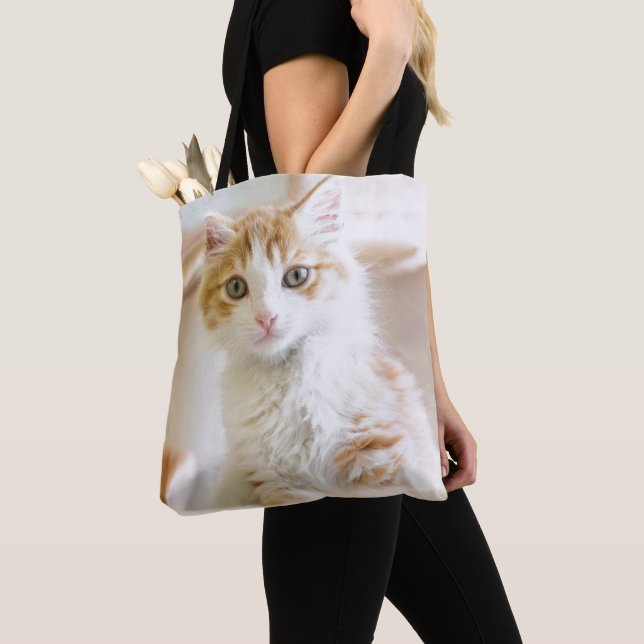 Bolsa Tote Gatinho alaranjado & branco (Close Up)