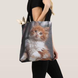 Bolsa Tote Gatinho alaranjado do gato malhado