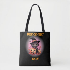 Bolsa Tote Gatinho Bonito Personalizado Halloween