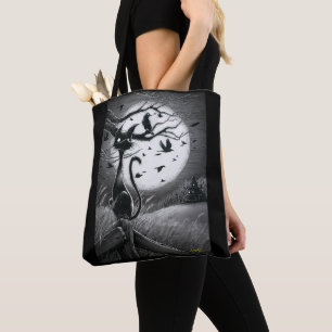 Bolsa Tote Gatinho Boo sente uma barra de ferramentas eólica