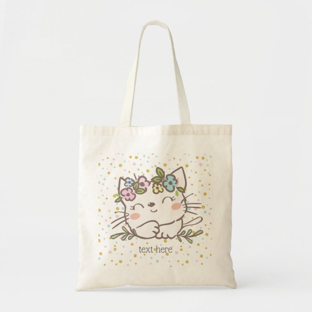 Bolsa Tote gatinho branco, gatinho, animais (Frente)