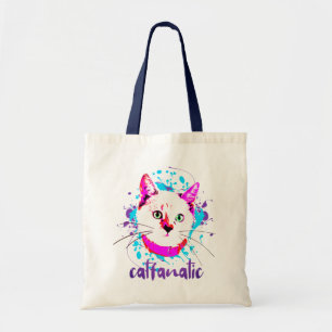 Bolsa Tote Gatinho Cinto Face Azul Rosa Quente Gato Fanático