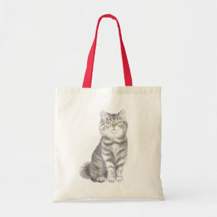 Bolsa Tote Gatinho Cinza Atraente Maluca Dona do Gato Mamãe G