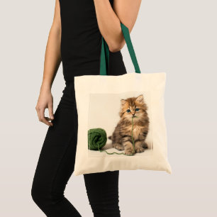 Bolsa Tote Gatinho com fio verde