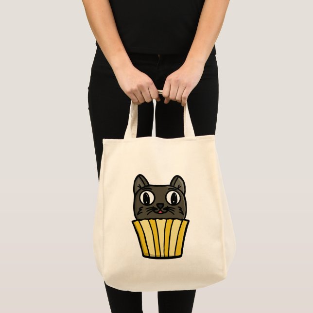 Bolsa Tote Gatinho Cupcake Peekaboo (Frente (produto))