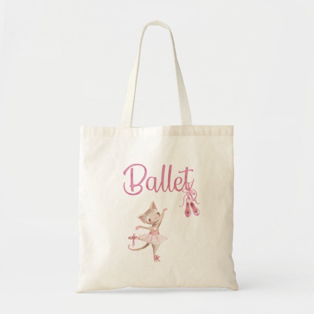 Bolsa Tote Gatinho da dança do balé (Frente)