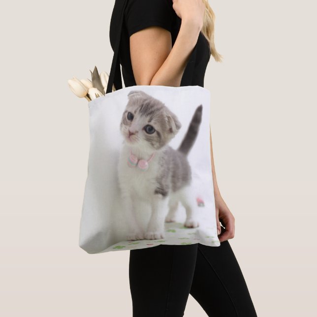 Bolsa Tote Gatinho da dobra do Scottish (Close Up)