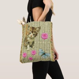 Bolsa Tote Gatinho de Algodão:
