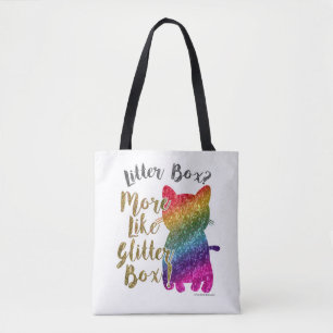 Bolsa Tote Gatinho de Caixa de Glitter