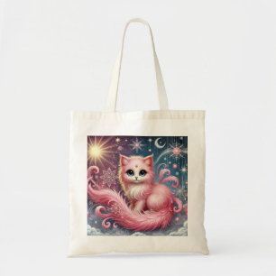Bolsa Tote Gatinho de Iluminação dos Sonhos Rosa, Tote Bag do