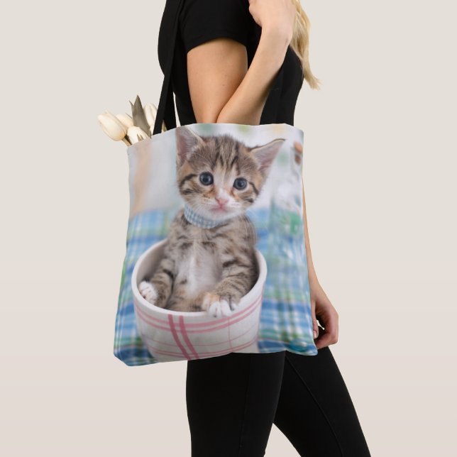 Bolsa Tote Gatinho de Munchkin com fita bonito (Close Up)