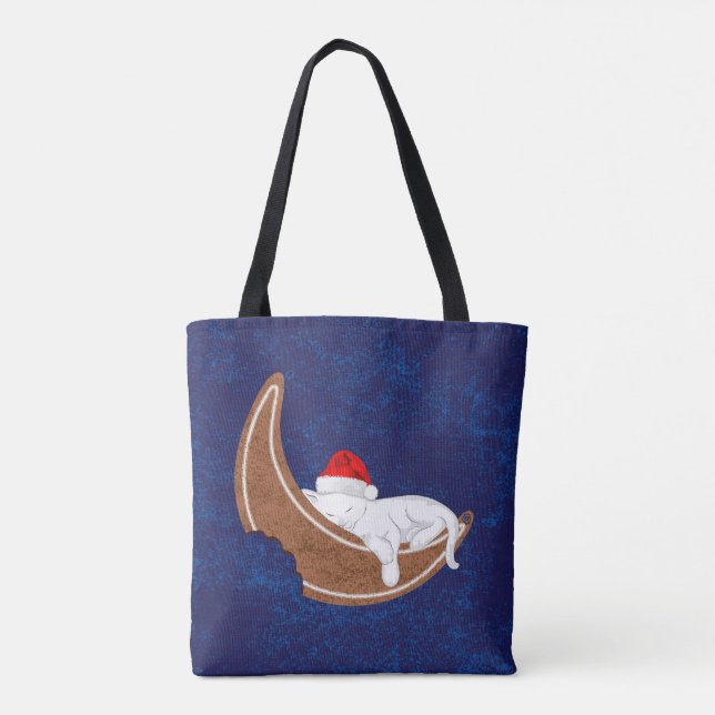 Bolsa Tote Gatinho de papais noeis e Lua de Gingerpão (Verso)