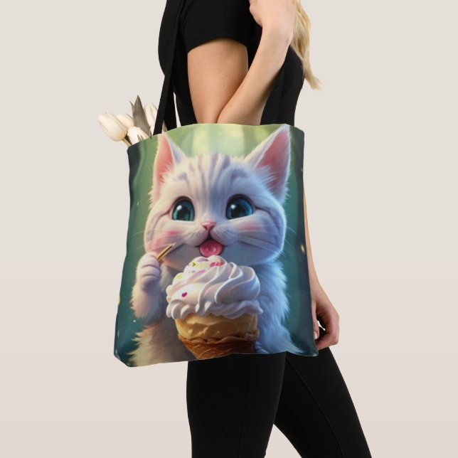 Bolsa Tote Gatinho do sorvete (1): (Close Up)