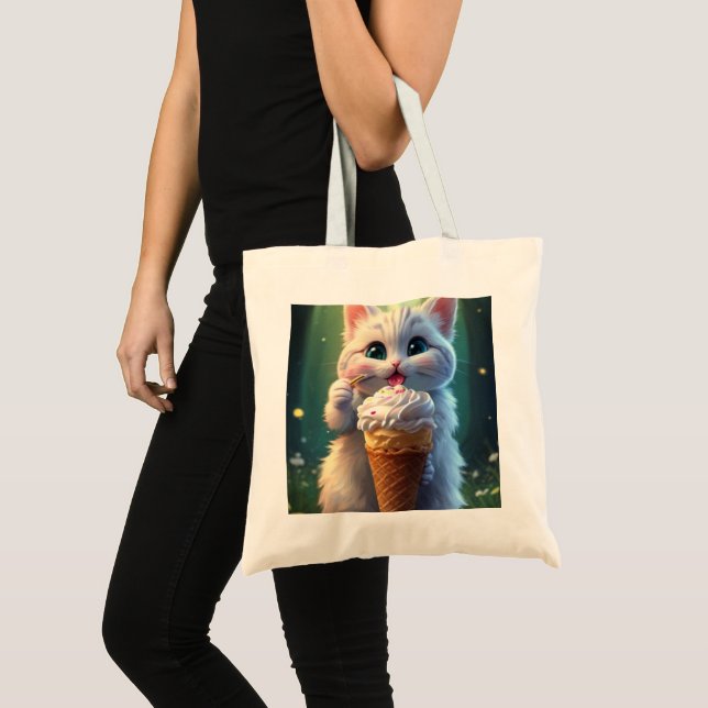 Bolsa Tote Gatinho do sorvete (1): (Frente (produto))