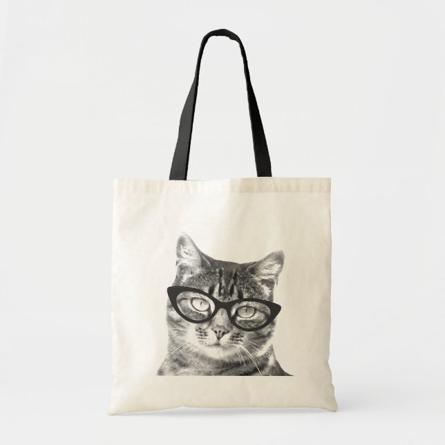 Bolsa Tote Gatinho engraçado da sacola | da foto do gato com (Frente)