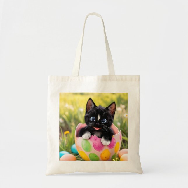 Bolsa Tote Gatinho Especial Egg-stra: Felini numa casca festi (Frente)
