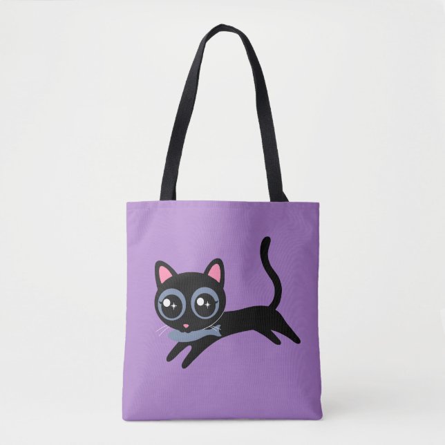 Bolsa Tote Gatinho Fofo com Peixe (Frente)